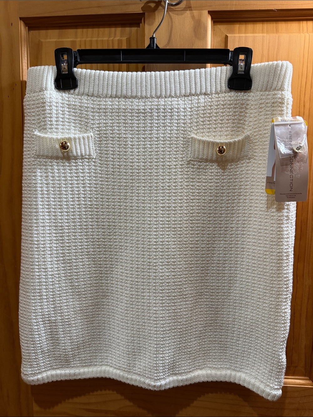 Cream Knit Pocket Skirt - Classic Women's Skirt French Connection